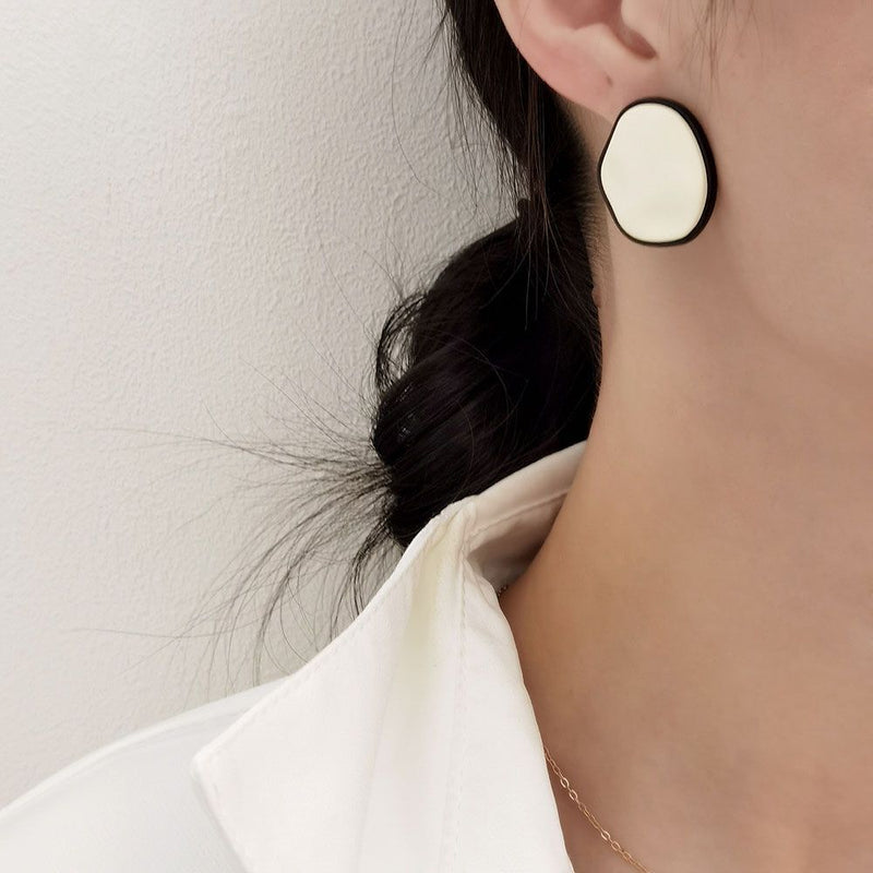 Women Round Women Gift Enamel Earring Geometric Stud Earrings Earrings Jewelry