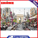 Full Embroidery Street Pattern DIY Stamped Canvas 11CT Needlework Set Home Decor