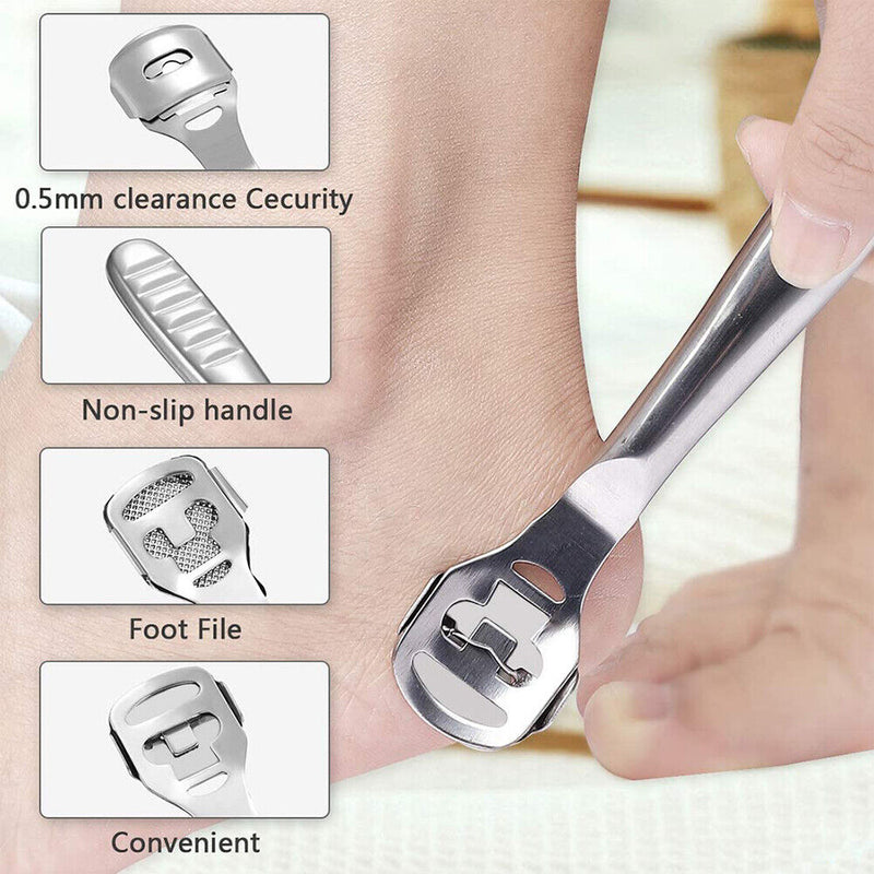 Foot Scraper File Hard Skin Remover Foot Callus Shaver Pedicure with 10 Blades