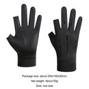 Breathable Anti-Slip Women Men Two Finer Cut Fishing Cycling Gloves (Black)