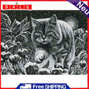 Full Embroidery Handmade Snow Cat Counted DIY 11CT Canvas Cross Stitch Kit Craft