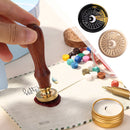 #A 25mm Sun Moon Stars Round Retro Seal Wax Seal Stamp Head Fire Paint for Weddi