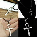 Large ANKH Cross Pendant Leather 50cm+ Necklace Egyptian of Accesso A Life L3Q0
