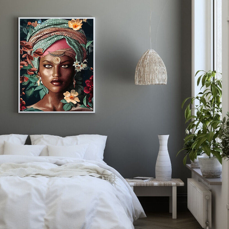 DIY Paint By Number Kit African Women Acrylic Paint Household Decor Art Craft