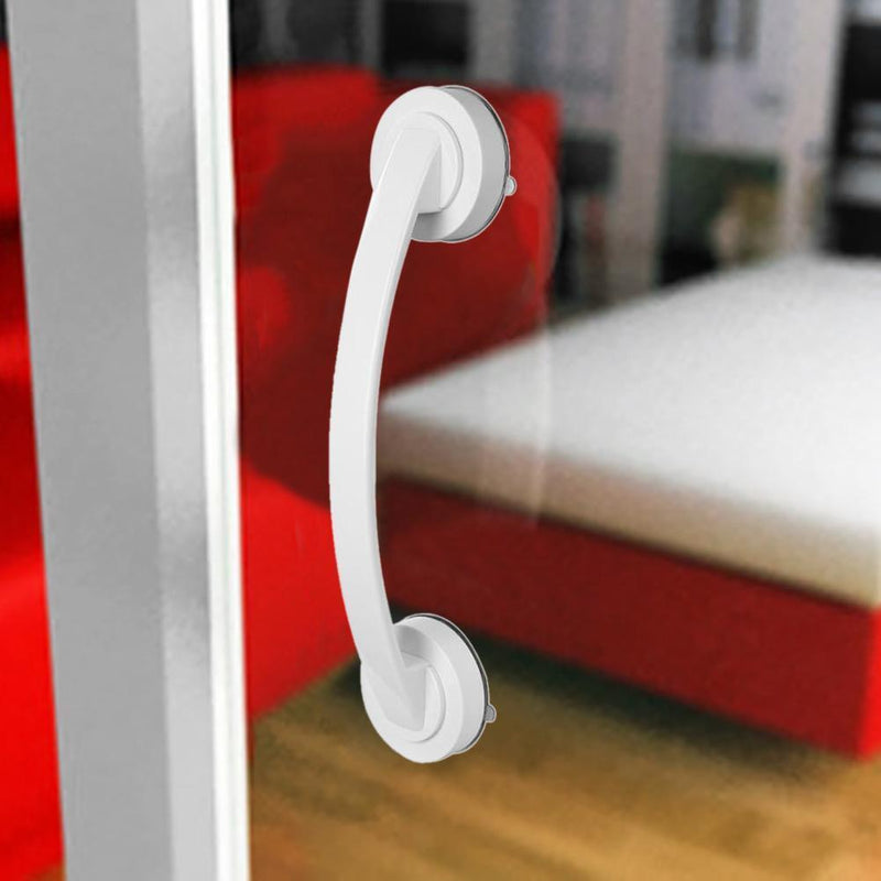 Bathroom Handrail Suction Cup Glass Door Handle Sucker Hand Grip(Silvery)