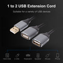 2 in 1 USB Cable Y Splitter USB Adapter 1 Male to 2 Female Extension Power Cord
