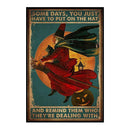 11CT Printed Full Cross Stitch Handcraft Witch Artwork Wall Decoration (1) Newly
