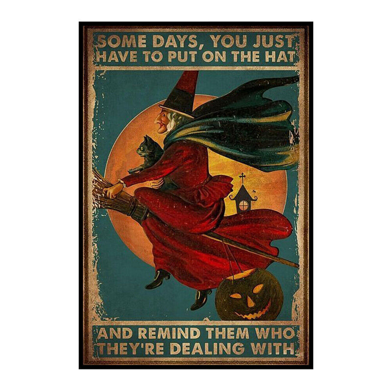 11CT Printed Full Cross Stitch Handcraft Witch Artwork Wall Decoration (1) Newly