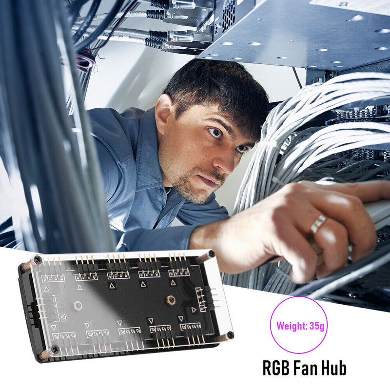 12V 4Pin RGB Fan HUB 1 To 10 Multi Way Splitter LED Strip Light Cooler Adapter