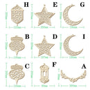 Pendant Decoration Wood Ornaments Wooden Hanging Decor Moon Stars Lantern
