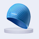 Waterproof Swimming Caps Women Men Silicone Ear Protection Swim Hat (Blue) Newly