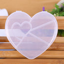 5 Slots Heart Storage Box Plastic Home Organizer Jewelry Beads Boxes(White)