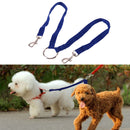 Nylon Double Dual Two Pets Dogs Leash 2 Way Coupler Walk Necklace(Blue) Newly