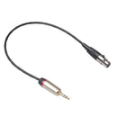 Mini XLR 3Pin Female to 3.5mm TRS Male Plug Audio Microphone Cable (0.3 m) Newly