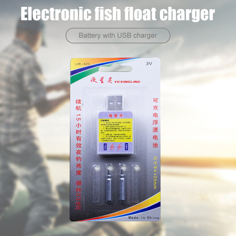 Electric Fishing Floats Rechargeable CR425 Battery USB Charger for Fishing Buoy