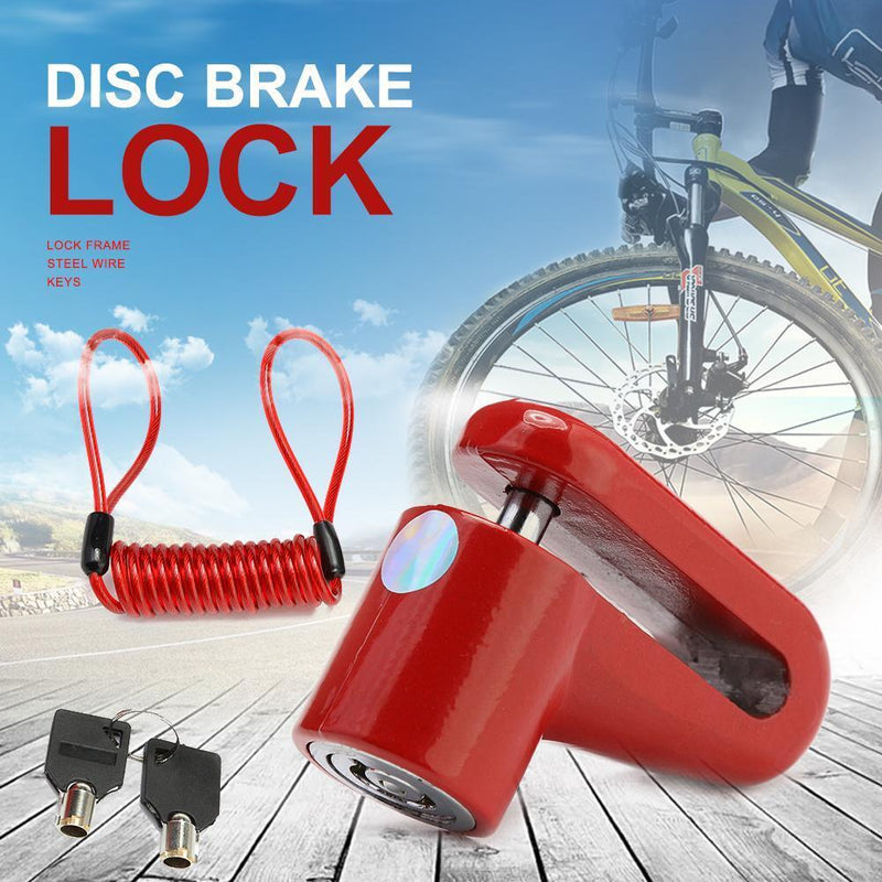 Anti-Theft Wheels Disc Brakes Lock w/ Steel Wire for M365 Scooter (Red) Newly