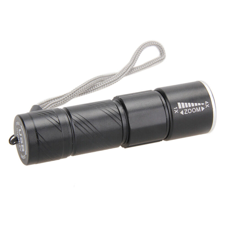 800LM LED Zoomable Waterproof USB Rechargeable Flashlight Outdoor, Hiking,