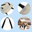 Snow cow Printed Shoulder Shopping Bag Casual Large Tote Handbag (40*40cm)