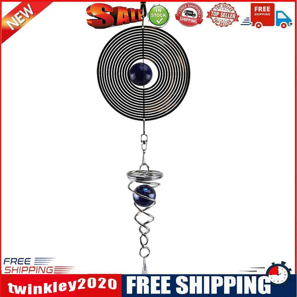 DIY Rotating Wind Chime Novelty Metal Hanging Sculpture Wind Chime Bell (B)