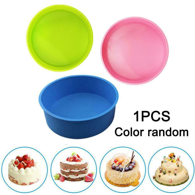8 inches Round Silicone Non stick Cake Pan Bread Baking Mould For Kitchen G3Q8