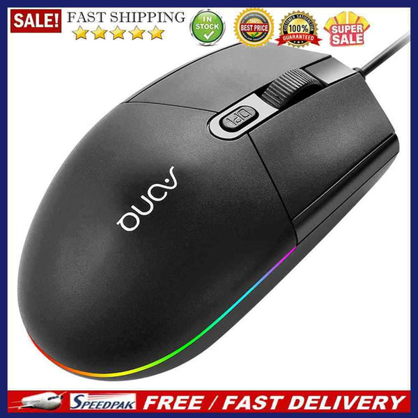 Computer Laptop USB RGB Wired Mouse DPI Adjustable Office Smooth Gaming Mouse