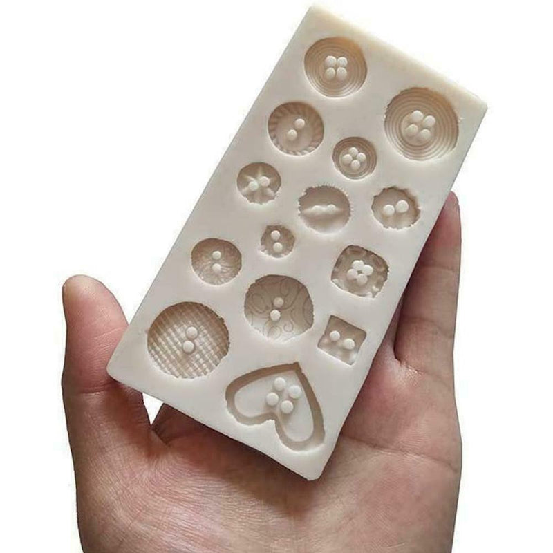DIY Buttons Silicone Mold Cake Fondant Decor Jelly Chocolate Tool Baking B9H6