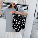 Student School Bags Canvas Casual Shoulder Backpack Women Cow Print Rucksack