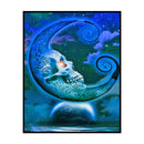 11CT Printed Full Cross Stitch DIY Moon Sky Hand Painting Living Room Decoration
