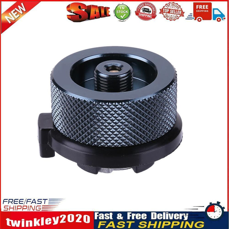 Outdoor Camping Picnic Stove Converter Long-Flat Gas Bottle Adapter(Gray) Newly