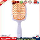 Wide Teeth Air Cushion Comb Scalp Massage Salon Hair Brush (White Orange) Newly