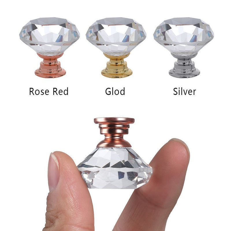 Diamond Shape Pull Handle Cupboard Pulls Door Knobs Crystal Glass Knobs