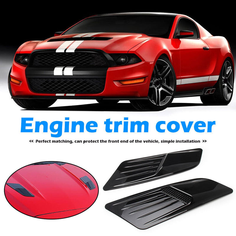 Hood Air Intake Scoop Bonnet Vent Cover Trim for Ford Mustang 15-17 (Black)