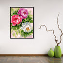16x20 inch Oil Painting By Numbers Three Flowers DIY Canvas Drawing Set No Frame
