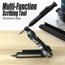 #A Plastic Multifunction Adjustable Woodworking Scriber Measuring Scribing Ruler