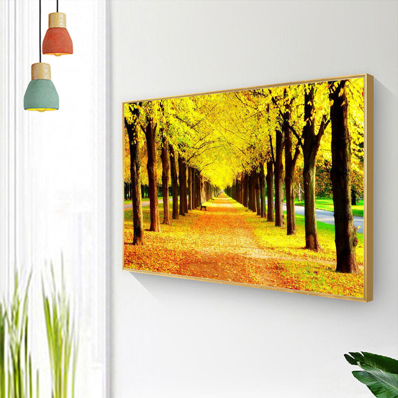 DIY Diamond Painting Full Round Drill Golden Boulevard Rhinestone Modern Craft