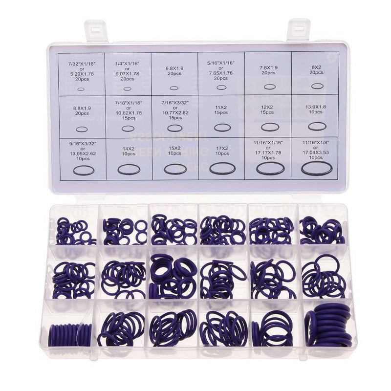 270 Pcs 18 Sizes Kit Air Conditioning Car Auto Vehicle HNBR O Rings Repair