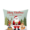 Anti-Fading Christmas Santa Print Pillow Case Sweat-Absorbent Home Sofa Cushion