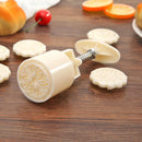 7pcs Stamps Round Mooncake Mould Hand Pressed Cake Decor Kitchen DIY Baking