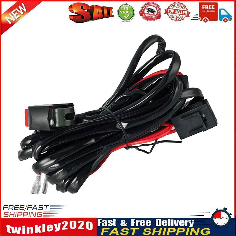Motorcycle Fog Light Wiring Harness LED Lamp Headlamp Refit Switch Cable Newly