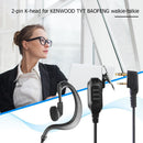 G Shape Earphone Earpiece K-type for Kenwood KPG Baofeng UV 5R Radio 2Pin