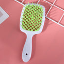 Wide Teeth Air Cushion Comb Scalp Massage Salon Hair Brush (White Green) Newly