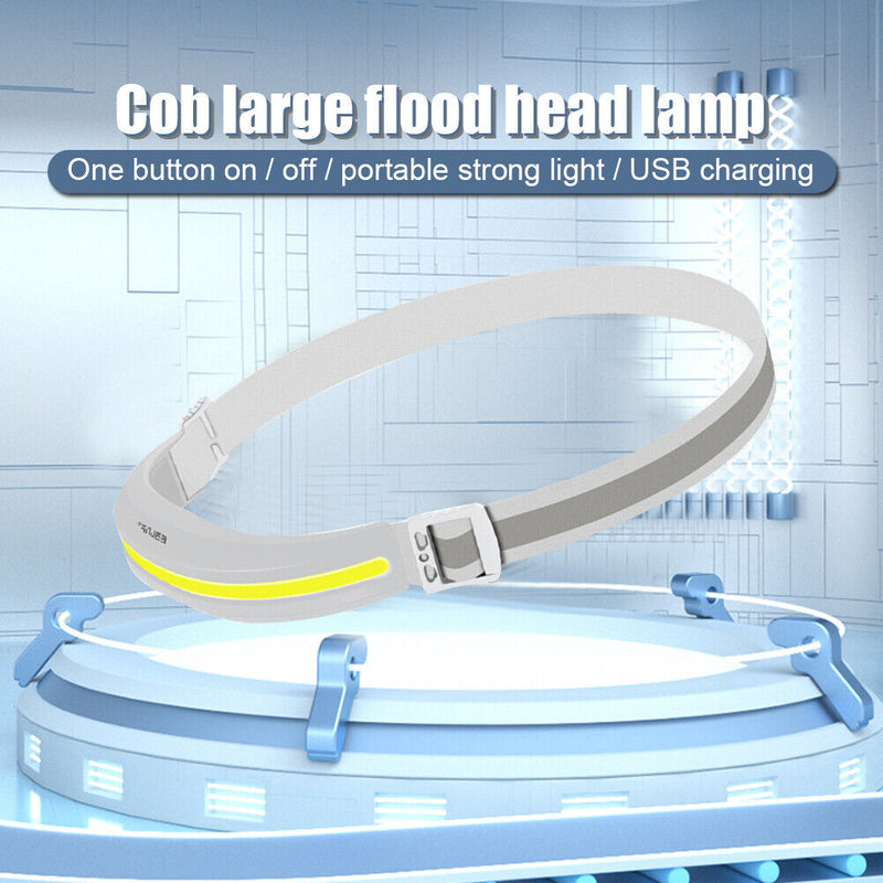 Cob LED Flashlight 4 Lighting Mode Powerful Headlamp Portable for Hiking Fishing