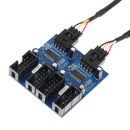 9 Pin USB Header Male 1 to 4 Female Extension Cable Card Desktop USB2.0 HUB