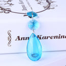 Stainless Steel Ring Door String Tassel Crystal Glass Curtain (Royal Blue)