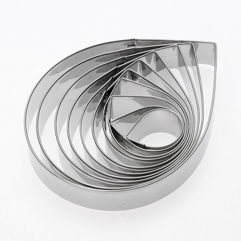 10pcs Stainless Steel Metal Fondant Cake Mold Rose Petal Cookie Cutter