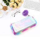 Women Plush Leather Pen Bags Storage Cosmetics Case School Pencil Bag (1)