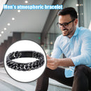 Fashion Chain Bracelet Punk Men Circle Bangles Streetwear Jewelry (Black) Newly