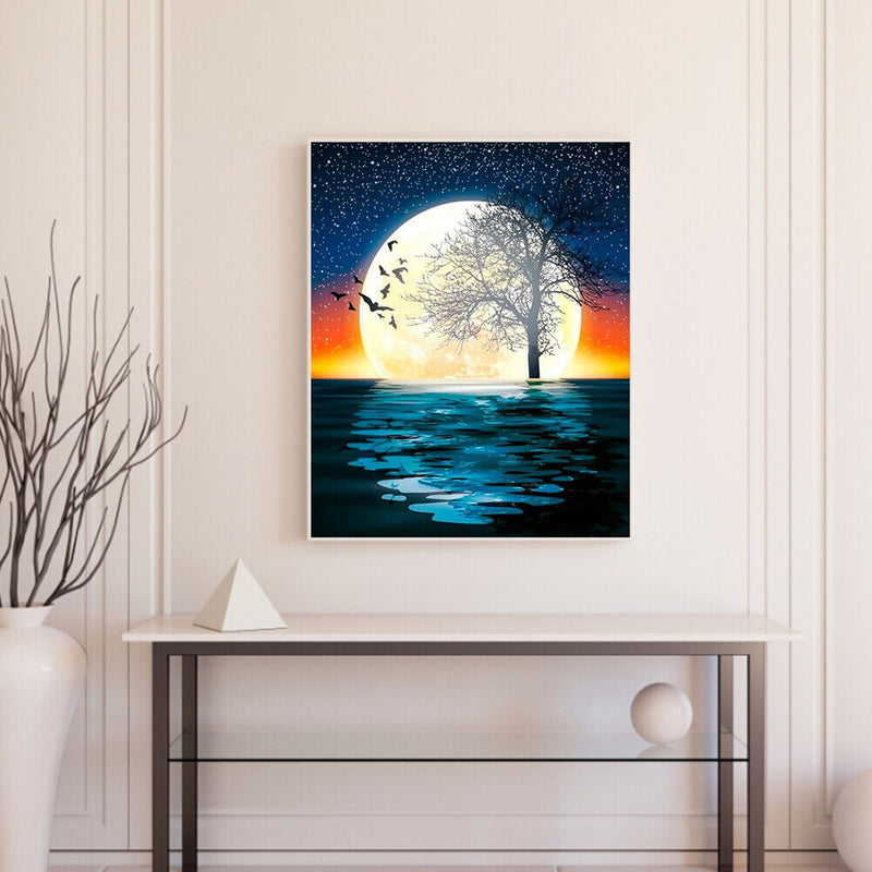 Sea Moon Oil Paint By Numbers Kit DIY Acrylic Painting on Canvas Drawing