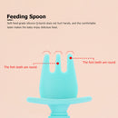 Baby Silicone Training Feeding Spoon Toddlers BPA-free Tableware (Cyan) Newly