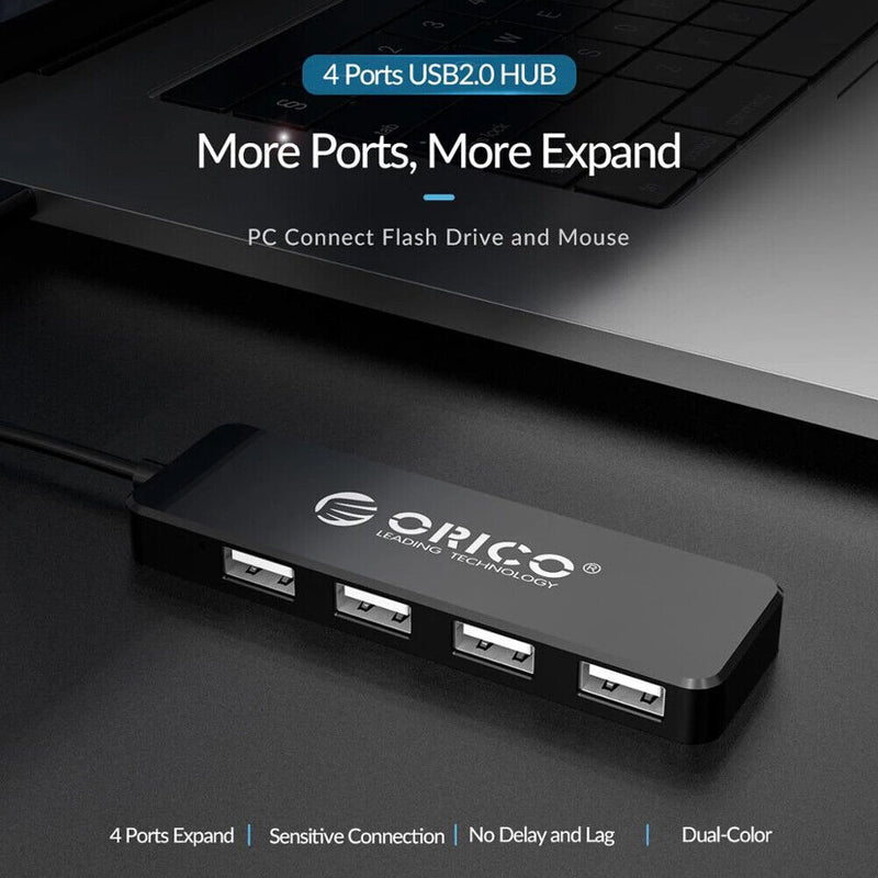 USB Hub ORICO FL01 4 Port USB 2.0 Splitter OTG Adapter for Laptop Desktop
